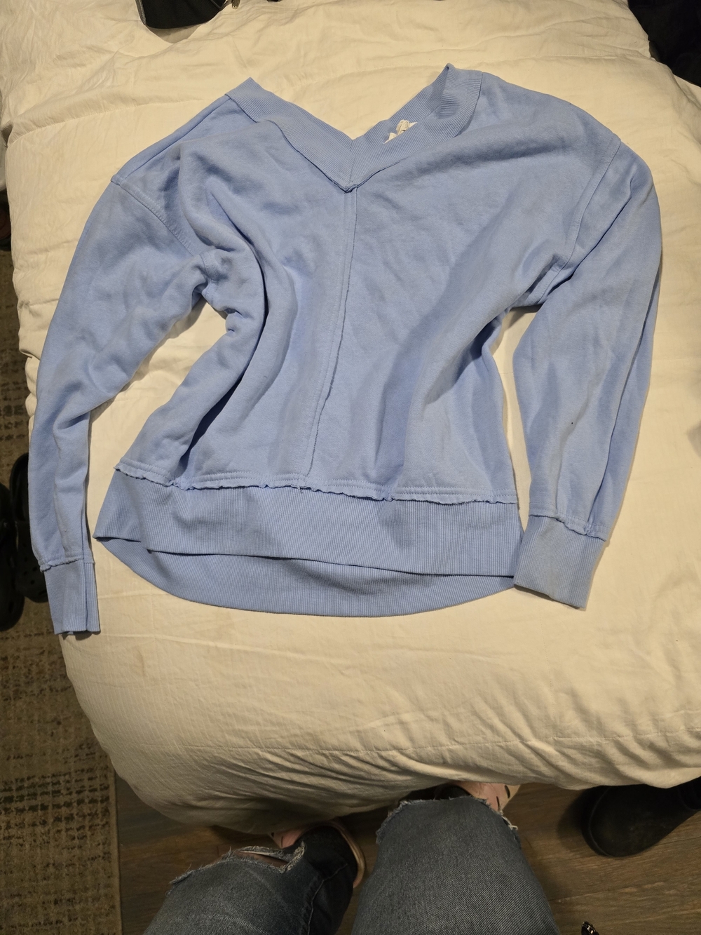 Hippie Rose Pale Blue V-Neck Pullover